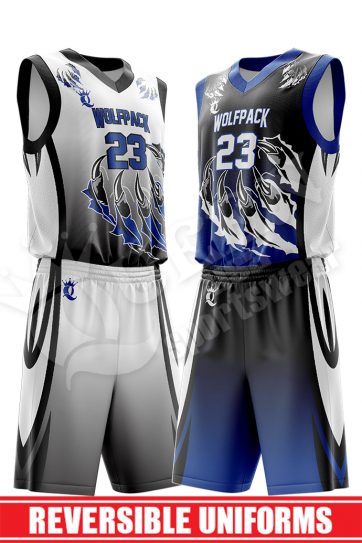 Reversible Basketball Uniform - Wolfpack style
